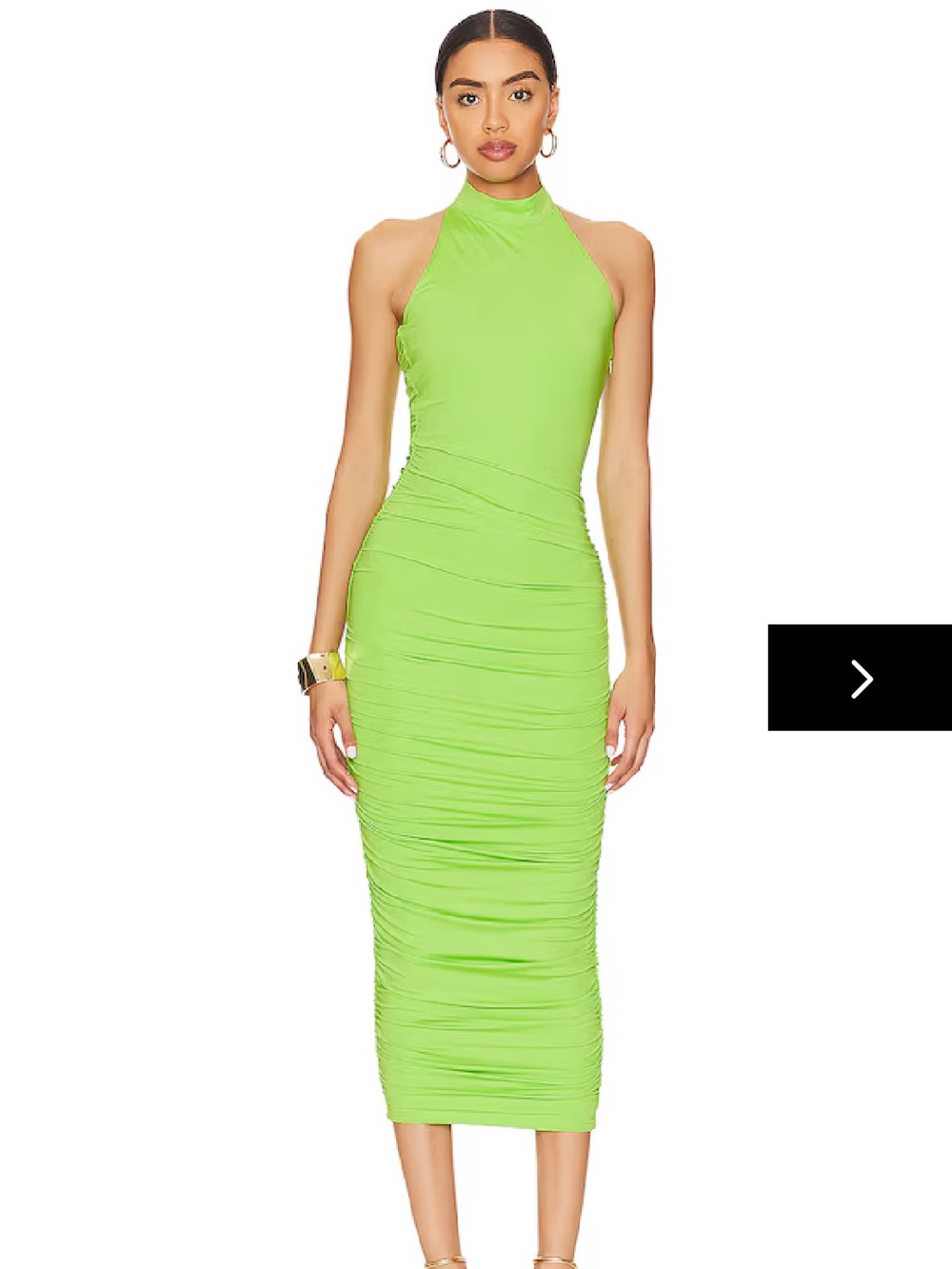 Superdown Size XS Mallory High Neck Ruched Dress